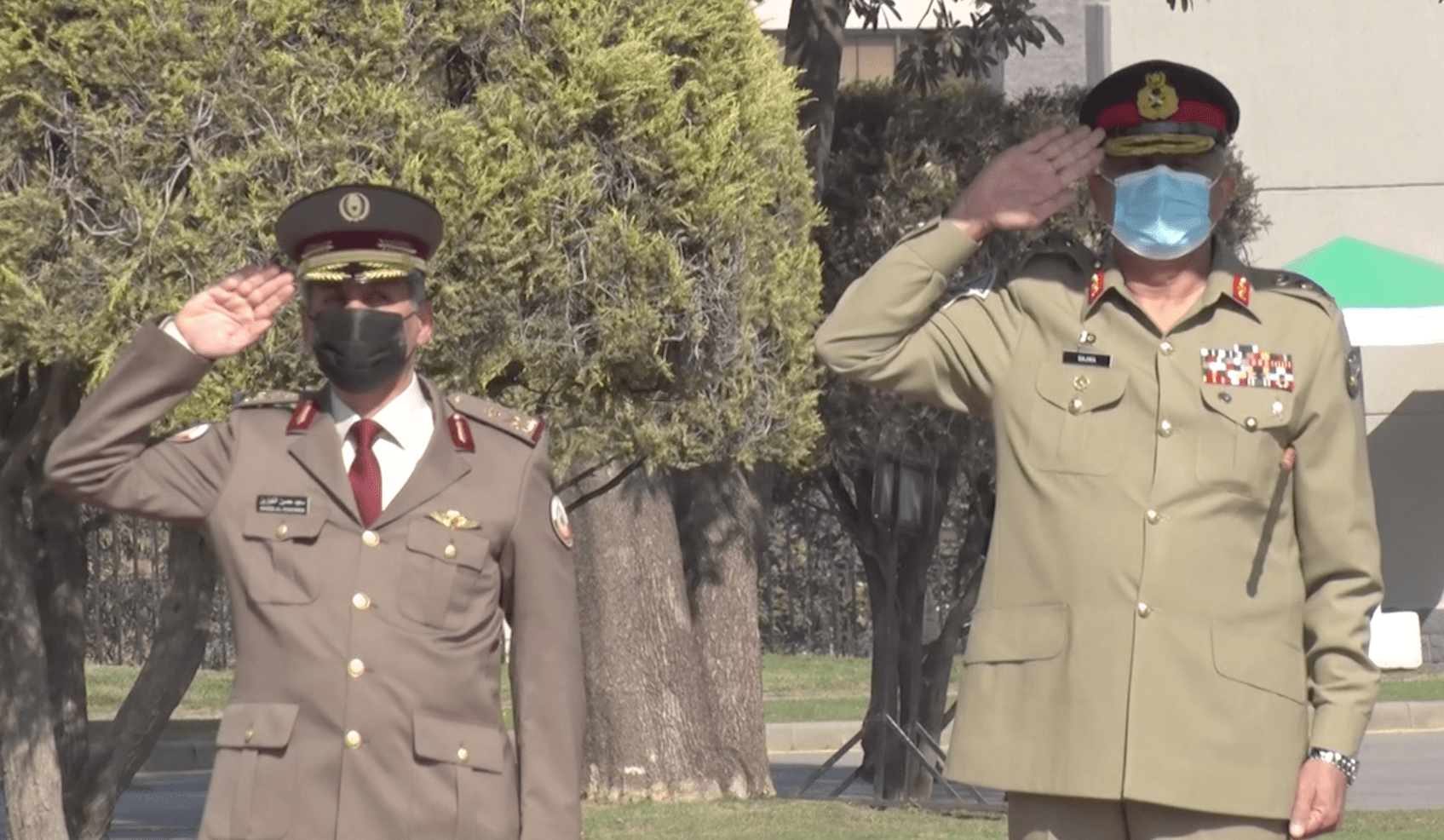 Pakistan's Chief of Army Staff Gen. Qamar Javed Bajwa meets Qatar Emiri Land Forces commander Maj. Gen. Saeed Hussain Al-Khayarin in Rawalpindi on Wednesday, March 3, 2021. (Photo courtesy: ISPR)