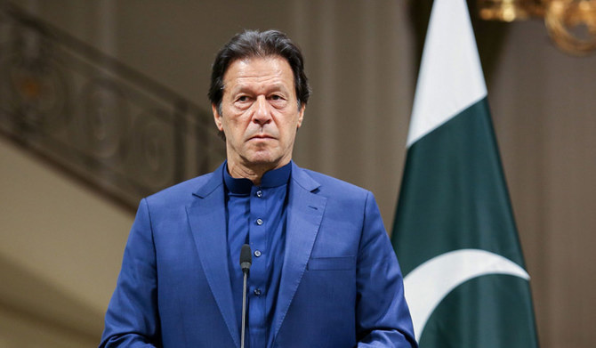 A photo released on October 13, 2019 shows Pakistan's Prime Minister Imran Khan attending a press conference in Tehran. (AFP/File)