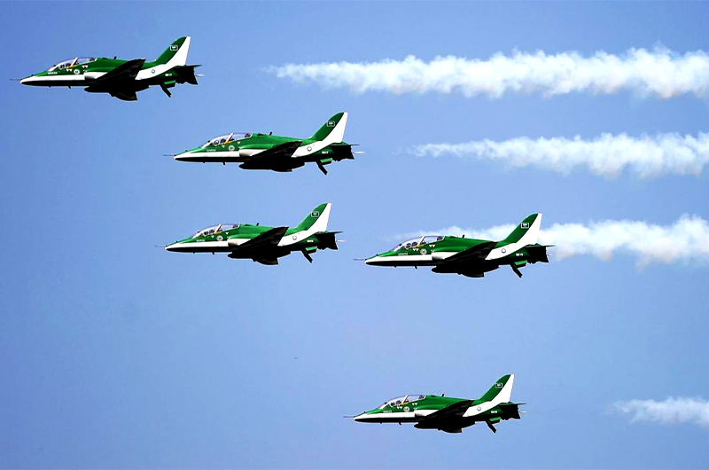 Airplanes fall into the formation during the airshow in Islamabad on the eve of Pakistan's independence day on August 14, 2017. (AFP/File)