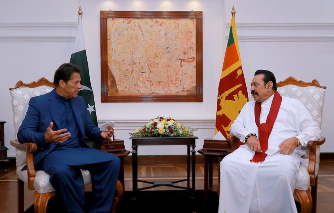 Pakistan Prime Minister Imran Khan meets with Sri Lankan Prime Minister Mahinda Rajapaksa in Colombo, Sri Lanka, on Tuesday, February 23, 2021. (Photo Courtesy: Sri Lankan PM Mahinda Rajapaksa’s office)