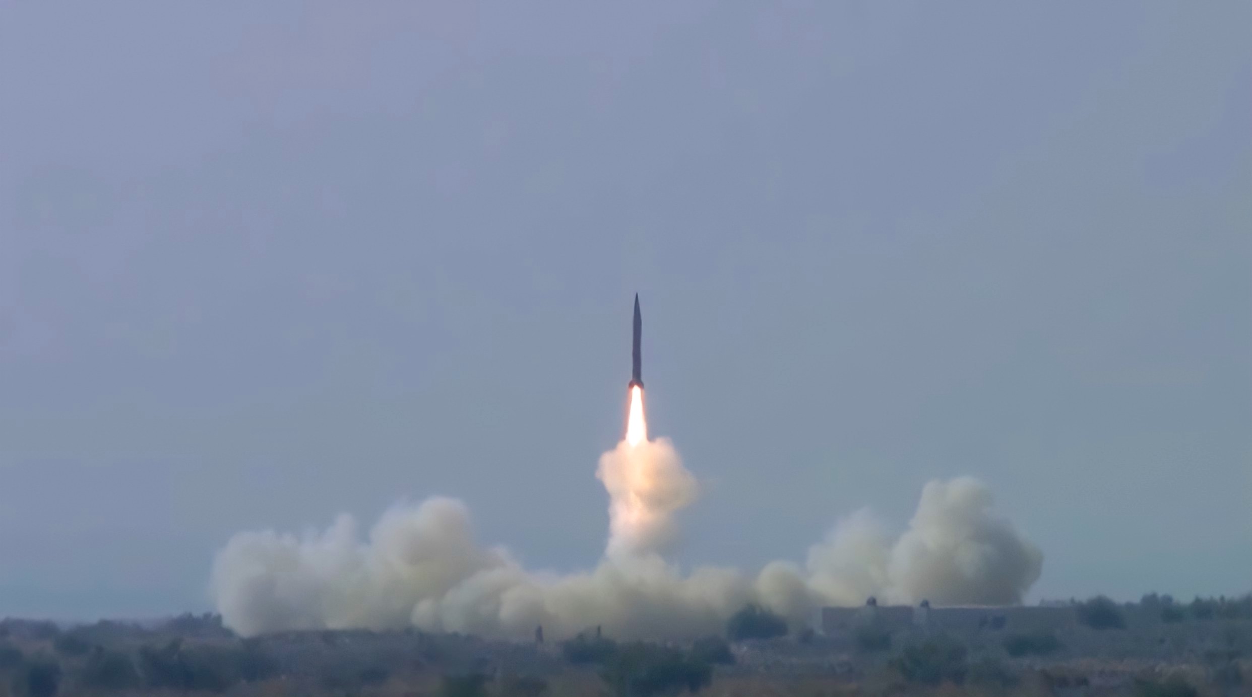 A Shaheen-1A surface-to-surface ballistic missile launches from an undisclosed location in Pakistan on March 26, 2021. (Photo courtesy: ISPR/File)