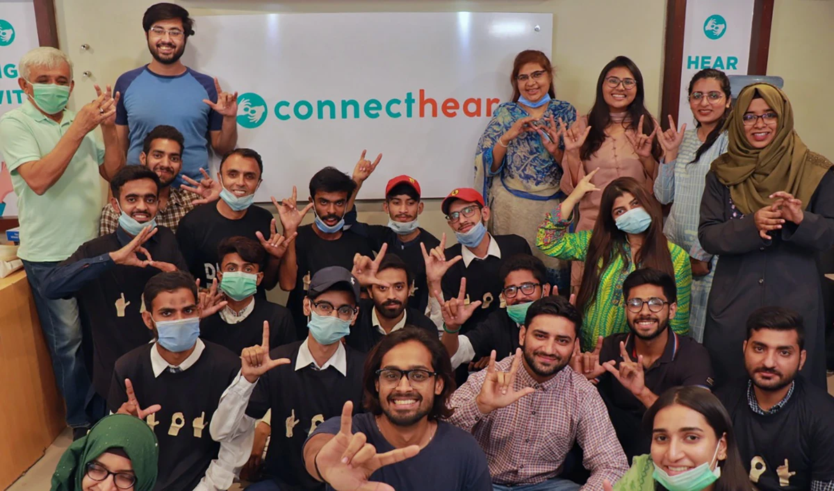 ConnectHear team welcome visitors from Deaf Reach in Hyderabad, Pakistan, in November, 2020. (Photo curtesy: ConnectHear/File)