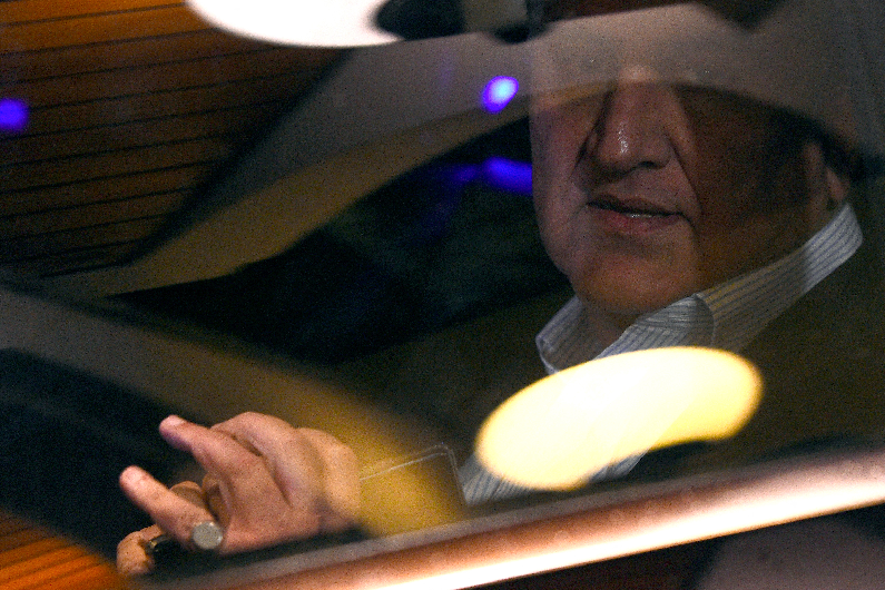 Pakistan's Foreign Minister Shah Mahmood Qureshi is pictured inside a car at Bandaranaike International Airport in Katunayake on the outskirts of Colombo on December 1, 2019. (AFP/ File)