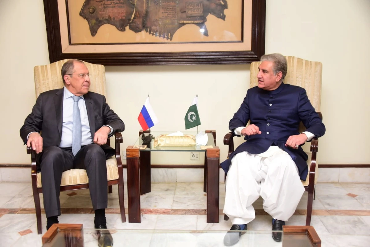Russia's Foreign Minister Sergey Lavrov attends a meeting with his Pakistani counterpart Shah Mehmood Qureshi in Islamabad, Pakistan April 6, 2021. Ministry of Foreign Affairs (MoFA) / Handout via REUTERS