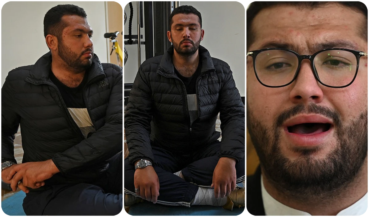 A collage of Hassan Ali Kasi, a qari or professional reciter of the Qur'an. (AFP)