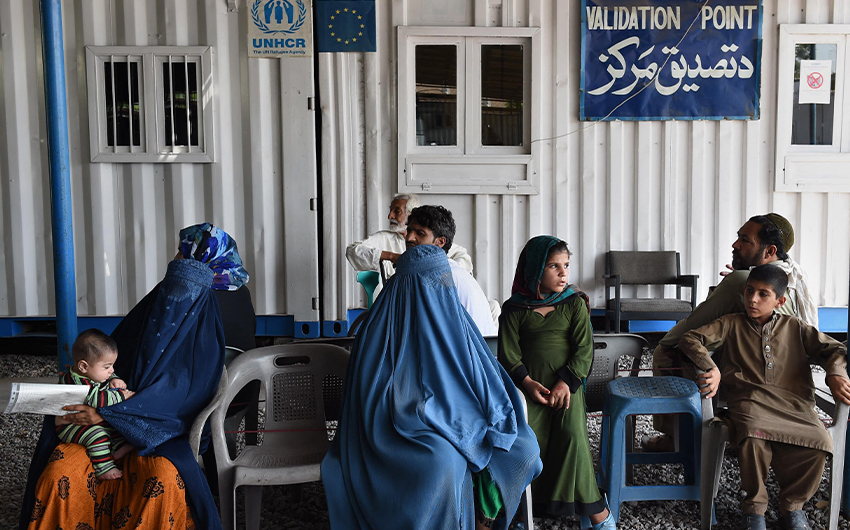 Afghan refugees wait at the registration centre in the Pakistani city of Peshawar on June 23, 2016. (AFP/File)