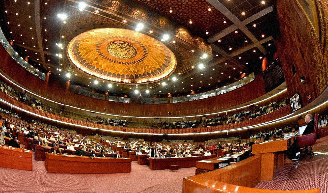 National Assembly session being held under the chairmanship of speaker Asad Qaiser in Islamabad, Pakistan, on May 17, 2021. (Photo courtesy: National Assembly of Pakistan)