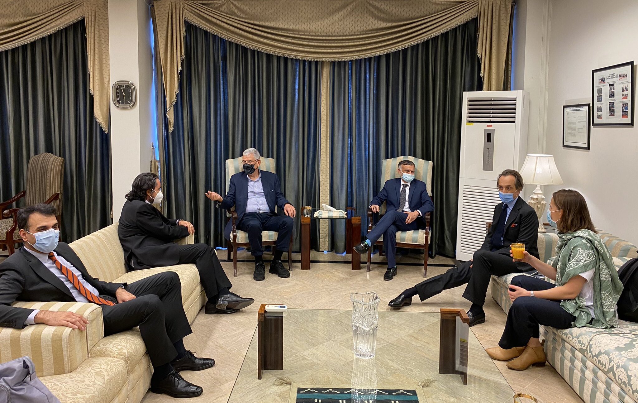 United Nations General Assembly President Volkan Bozkir arrives in Islamabad, Pakistan on an official three-day visit on May 26, 2021. (Photo courtesy: Volkan Bozkir)