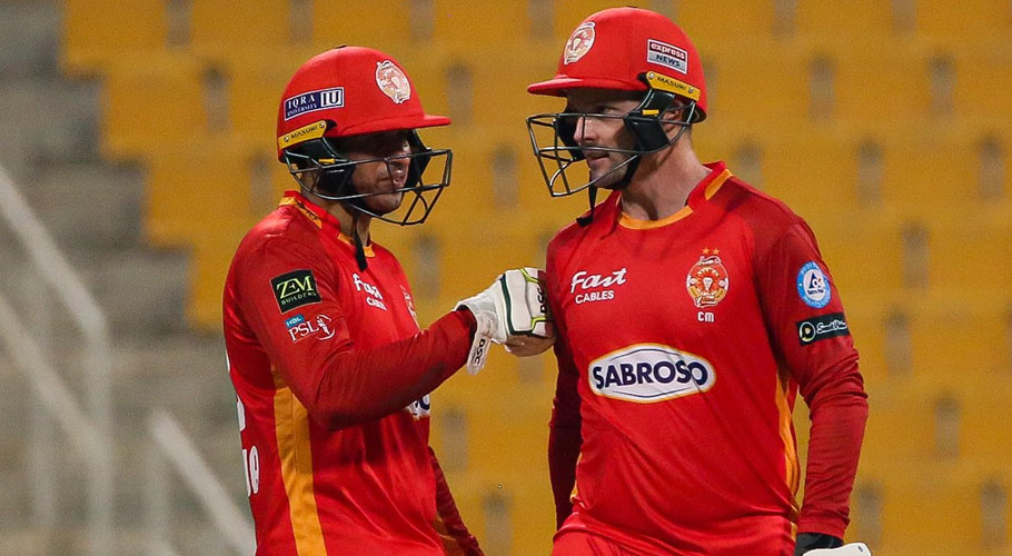 Usman Khawaja (L) and Colin Munro (R) opened the innings for Islamabad United during the Pakistan Super League (PSL) on June 12, 2021. (Photo courtesy: Social Media)