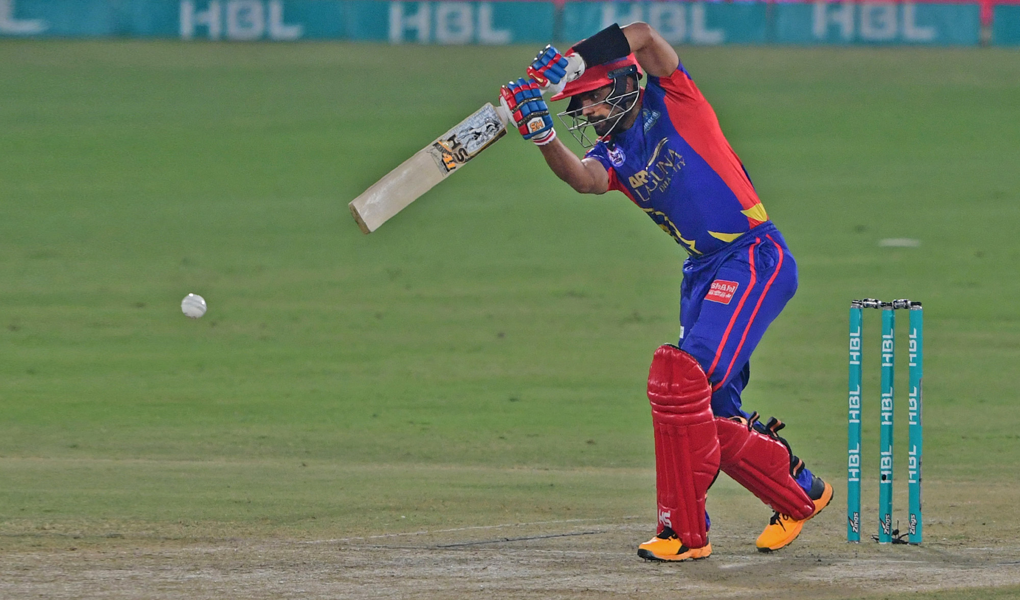 Karachi King's Babar Azam plays a shot during the a Pakistan Super League (PSL) Twenty20 cricket match against Lahore Qalandars in Karachi on November 17, 2020. (AFP/File)