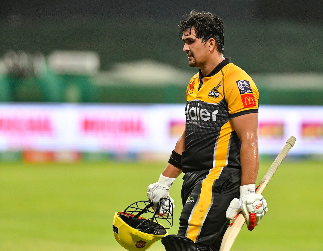 Peshawar Zalmi's player Hazratullah Zazai pictured in a Pakistan Super League match against Karachi Kings in Abu Dhabi on June 21, 2021. (Photo courtesy: PSL)