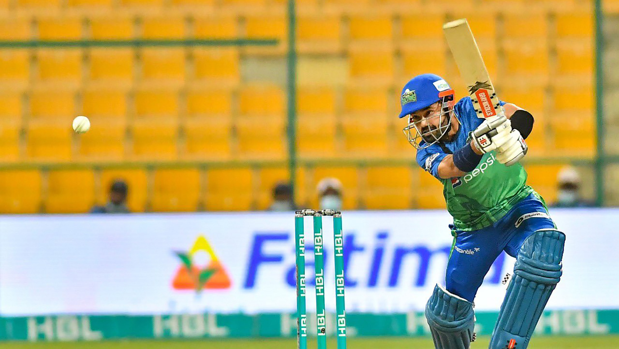 Multan Sultans captain Muhammad Rizwan in action during the final match of Pakistan Super League's sixth edition against Peshawar Zalmi in Abu Dhabi on June 24, 2021. (Photo courtesy: @thePSLt20/Twitter)