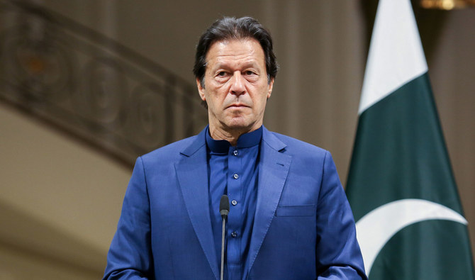 A photo released on October 13, 2019 shows Pakistan's Prime Minister Imran Khan attending a press conference in Tehran. (AFP/File)