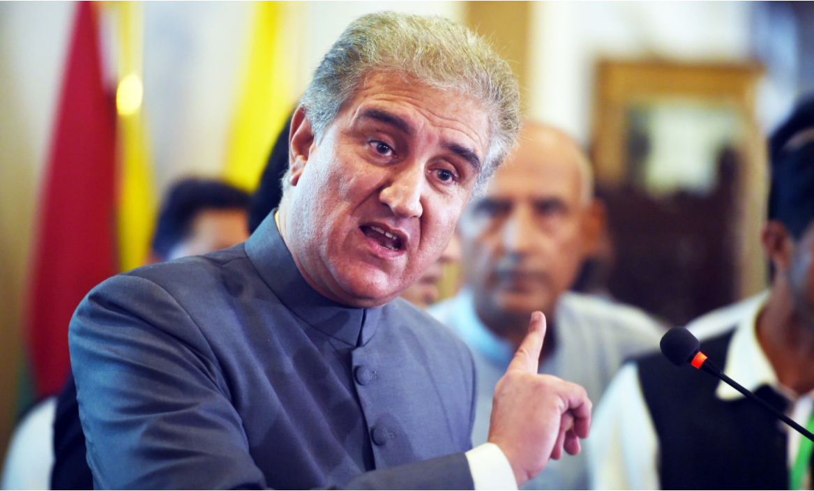 Pakistani Foreign Minister Shah Mahmood Qureshi addresses the media on his first day at the Foreign Ministry in Islamabad on August 20, 2018. (AFP)