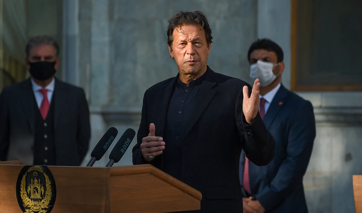 Pakistan's Prime Minister Imran Khan speaks during a press conference at the Presidential Palace in Kabul on November 19, 2020. (AFP/File)