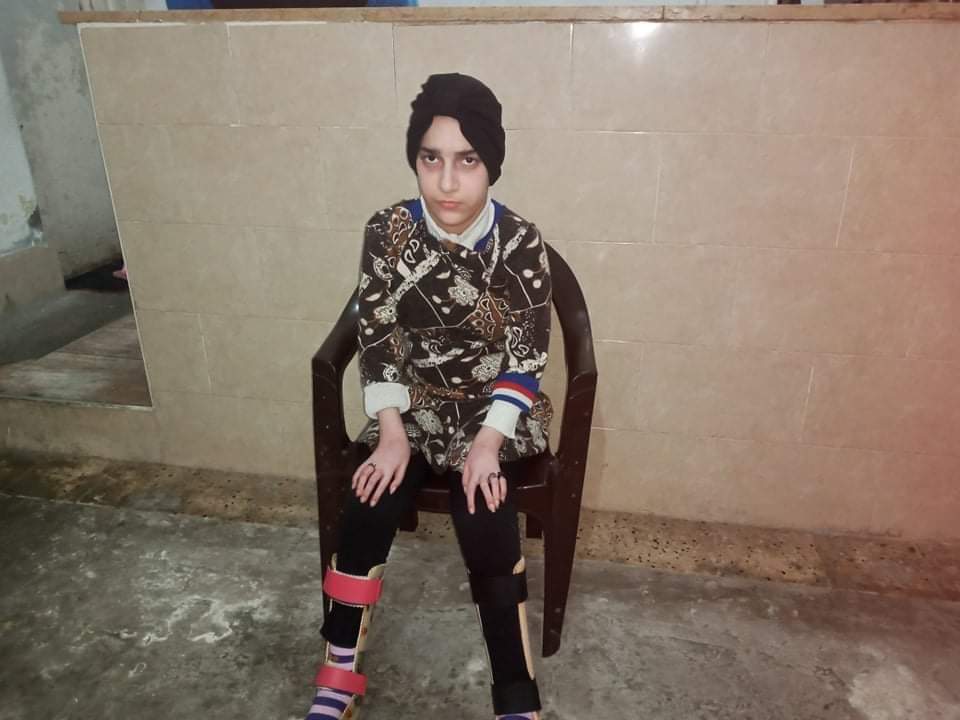 In this undated photo, a 15-year-old Palestinian girl, Walaa Assad, can be seen at her residence in Gaza. Assad suffers from a rare bone and muscle disorder and her father has requested Prime Minister Imran Khan to arrange her medical treatment in Pakistan. (Photo courtesy: Youssef Hassan Assad)