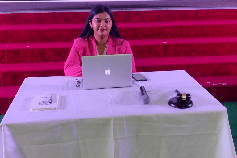 Lamya Butt at the Dubai Scholars Model United Nations in February 2020 - (AN Photo courtesy Lamya Butt)