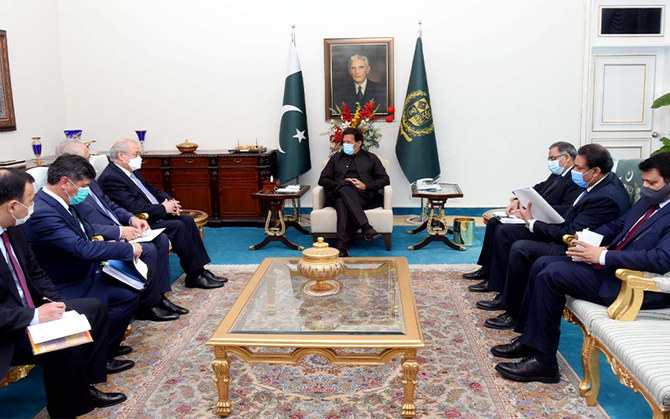 Foreign Minister of Uzbekistan, Dr. Abdulaziz Kamilov (first to left) meets Pakistan's PM, Imran Khan (center) in Islamabad, Pakistan, on March 10, 2020. (Photo courtesy: PID/File)
