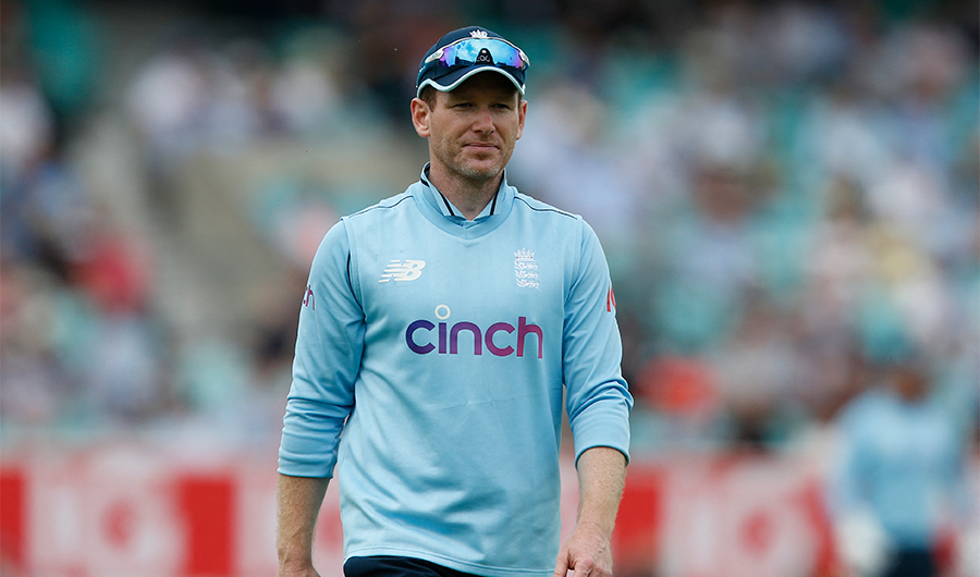 England's Captain Eoin Morgan looks on during the second one-day international (ODI) between England and Sri Lanka at The Oval, south London on July 1, 2021. (AFP/File)