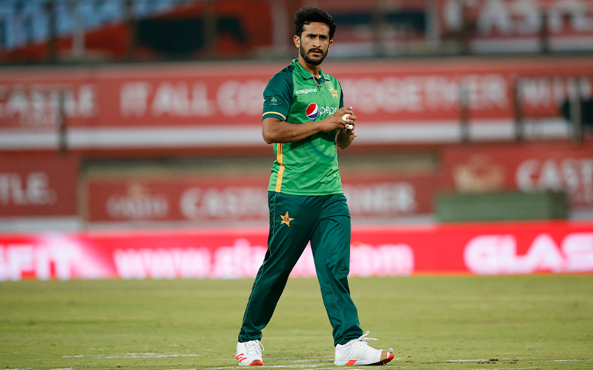 Pakistan's Hasan Ali prepares to deliver a ball during the third one-day international (ODI) cricket match between South Africa and Pakistan at SuperSport Park in Centurion on April 7, 2021. (AFP)