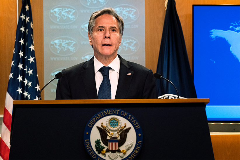 US Secretary of State Antony Blinken speaks at the State Department in Washington, DC, July 12, 2021. (AFP)