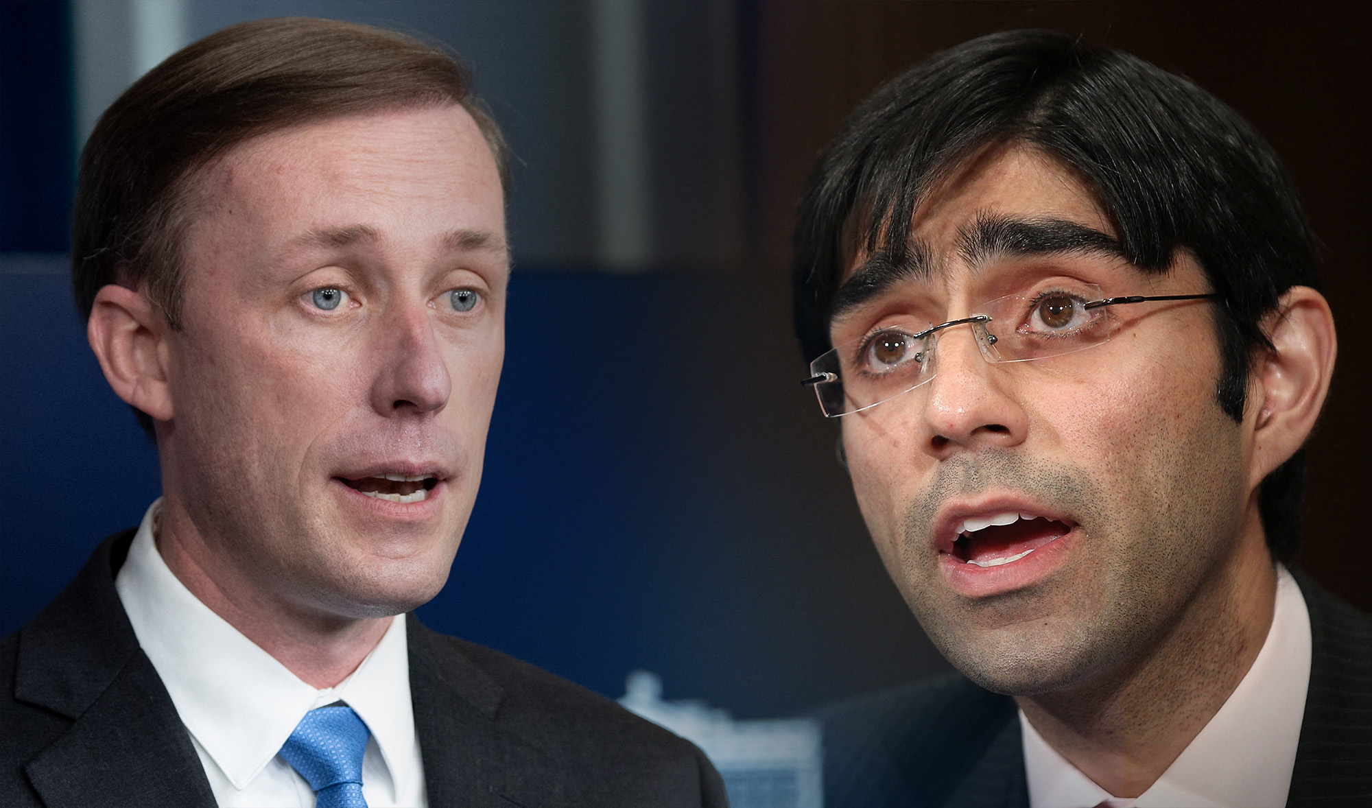 The combination of photos shows US National Security Advisor Jake Sullivan and his Pakistani counterpart Moeed Yusuf. (AFP photos)