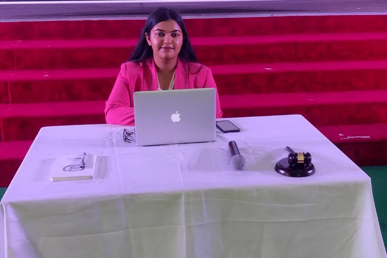 Lamya Butt at the Dubai Scholars Model United Nations in February 2020 - (AN Photo courtesy Lamya Butt)