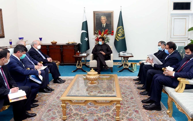 Foreign Minister of Uzbekistan, Dr. Abdulaziz Kamilov (first to left) meets Pakistan's PM, Imran Khan (center) in Islamabad, Pakistan, on March 10, 2020. (Photo courtesy: PID/File)