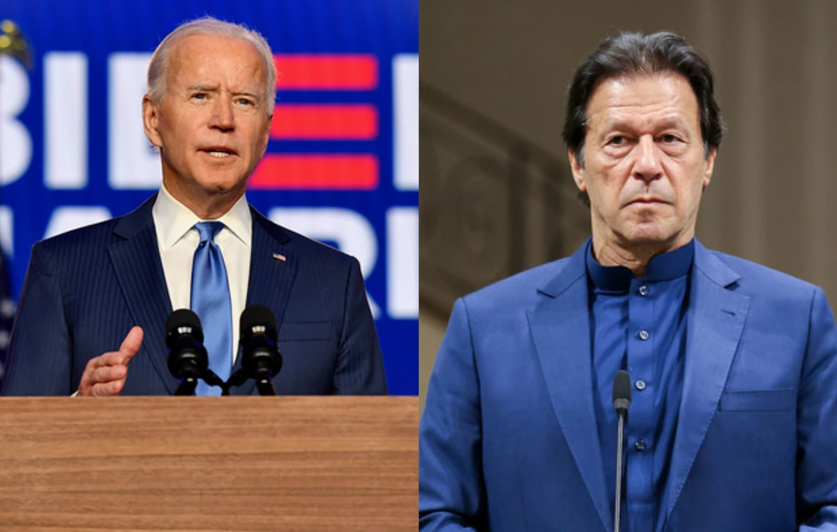 A collage of US President Joe Biden (L) and Pakistani Prime Minister Imran Khan (R).