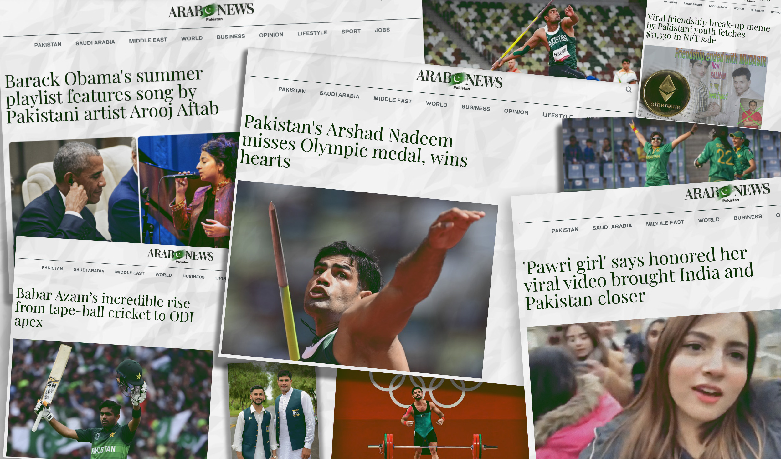 A selection of Arab News Pakistan headlines shows some of the most memorable highlights of the year so far, as Pakistanis celebrate Independence Day on August 14, 2021. (AN graphics)