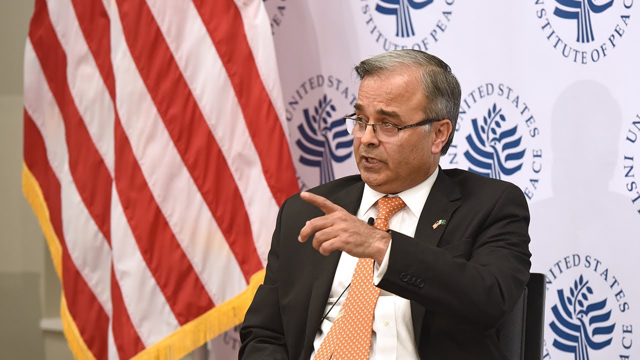 Pakistan's Ambassador to the United States, Asad Majeed Khan speaks at U.S. Institute of Peace in Washington D.C on March 5, 2019. (Photo courtesy: United States Institute of Peace)