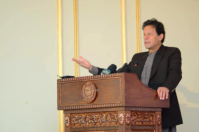 Pakistan's Prime Minister Imran Khan address a ceremony in Islamabad, Pakistan, on April 11, 2021. (Photo courtesy: PM Imran Khan/Facebook)