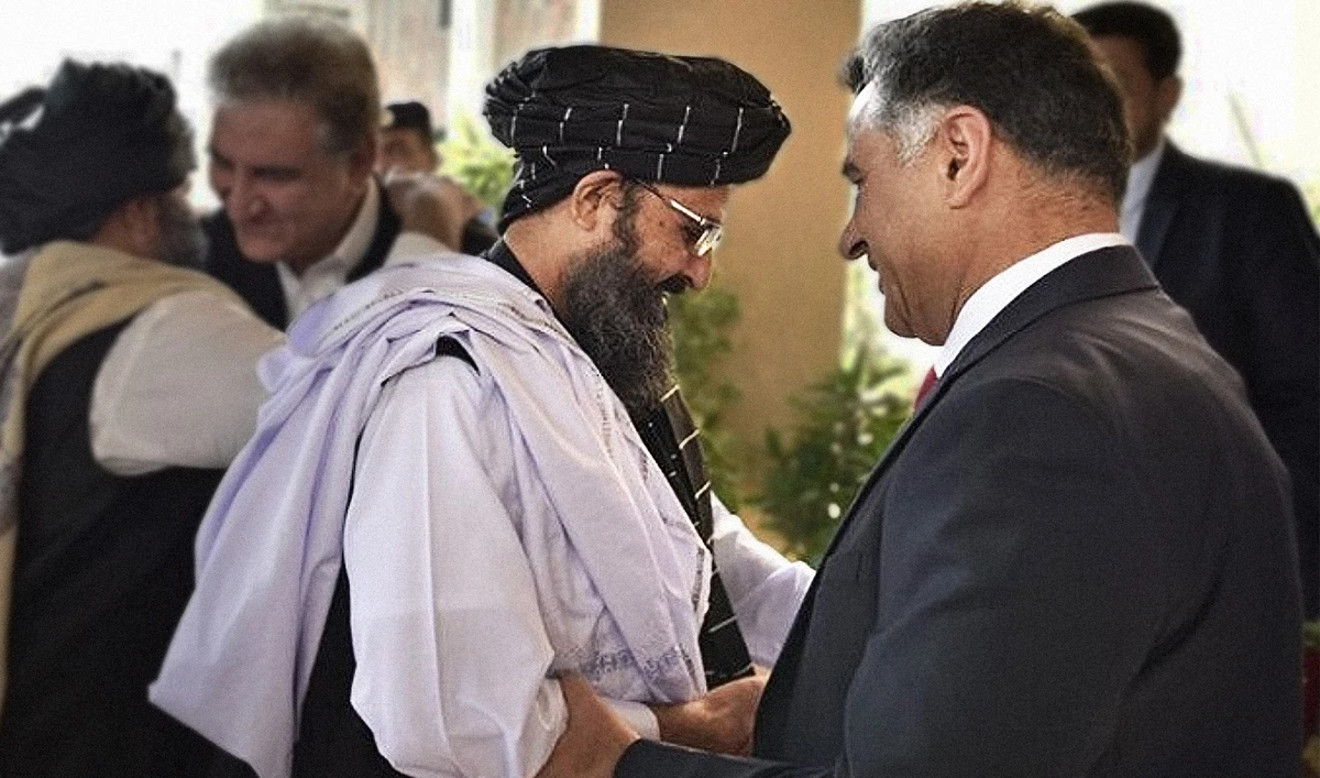 Pakistan intelligence chief Lt. Gen. Faiz Hameed receives members of the Taliban delegation at the Pakistan Foreign Ministry in Islamabad on October 3, 2019. (Photo courtesy: Pakistan's foreign office)