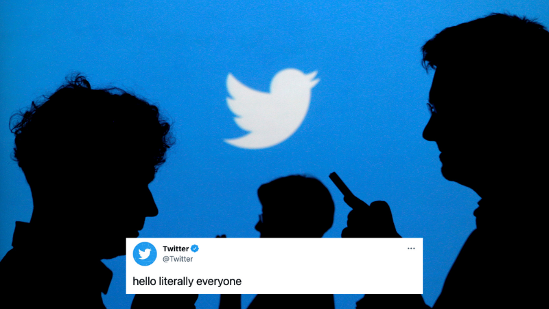 Screenshot of a tweet by Twitter's official account saying: “hello literally everyone,” on Oct. 4, 2021. (Photo courtesy: Social Media)