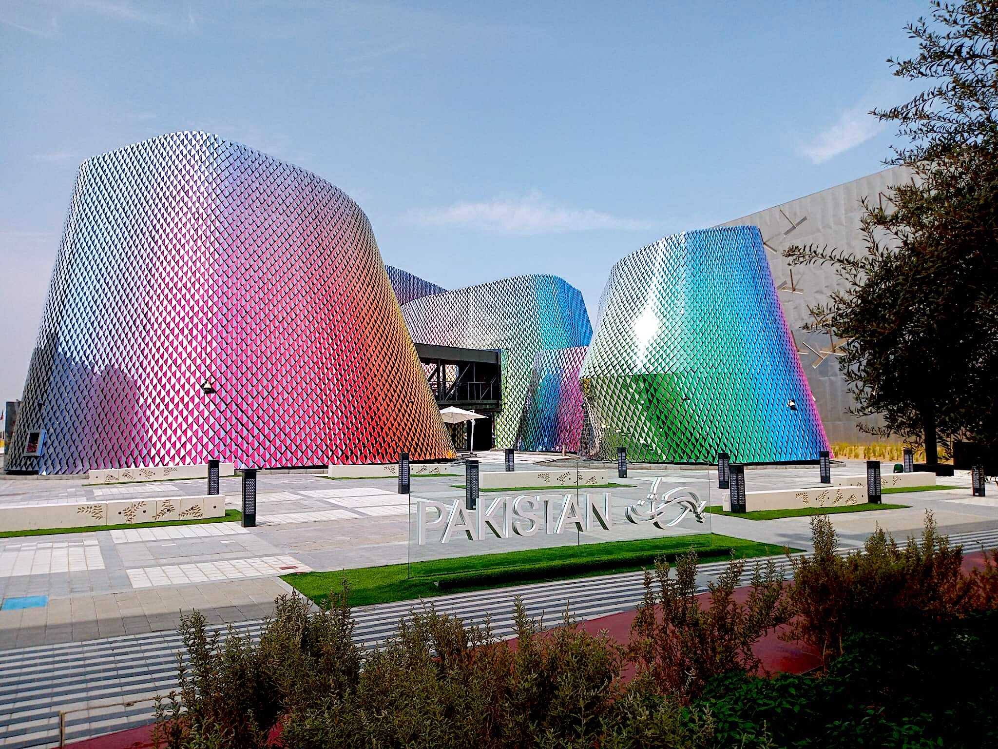 Exterior view of Pakistan pavilion inside the Expo 2020 arena in Dubai on October 2, 2021. (Courtesy Pakistan Pavilion)