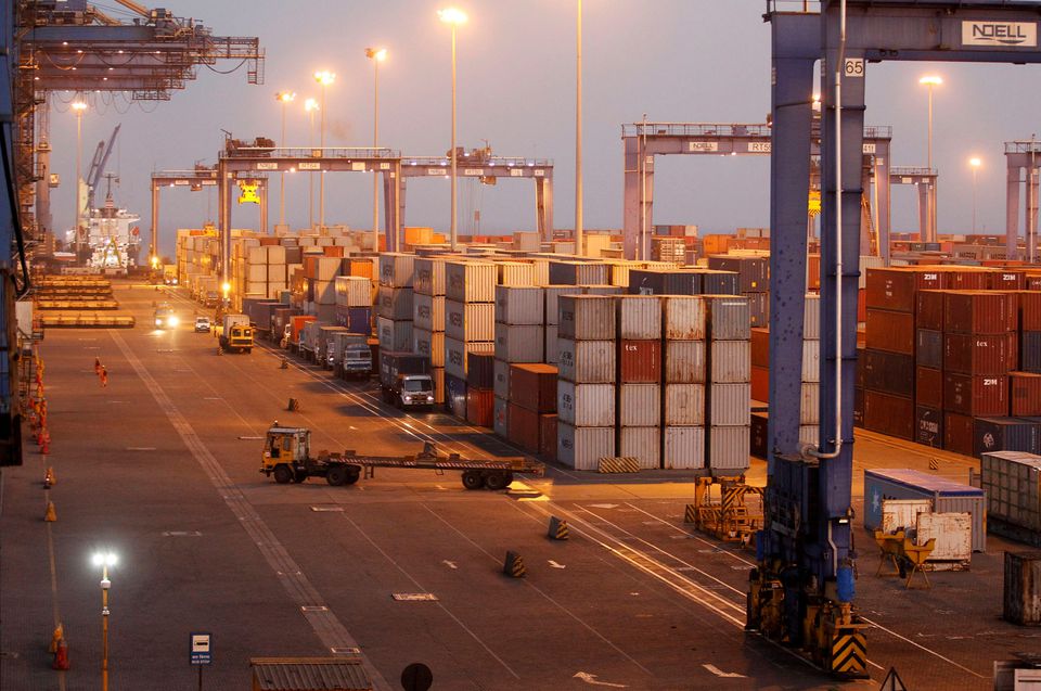 A general view of a container terminal is seen at Mundra Port, one of the ports handled by India's Adani Ports and Special Economic Zone Ltd, in the western Indian state of Gujarat April 1, 2014. (REUTERS)