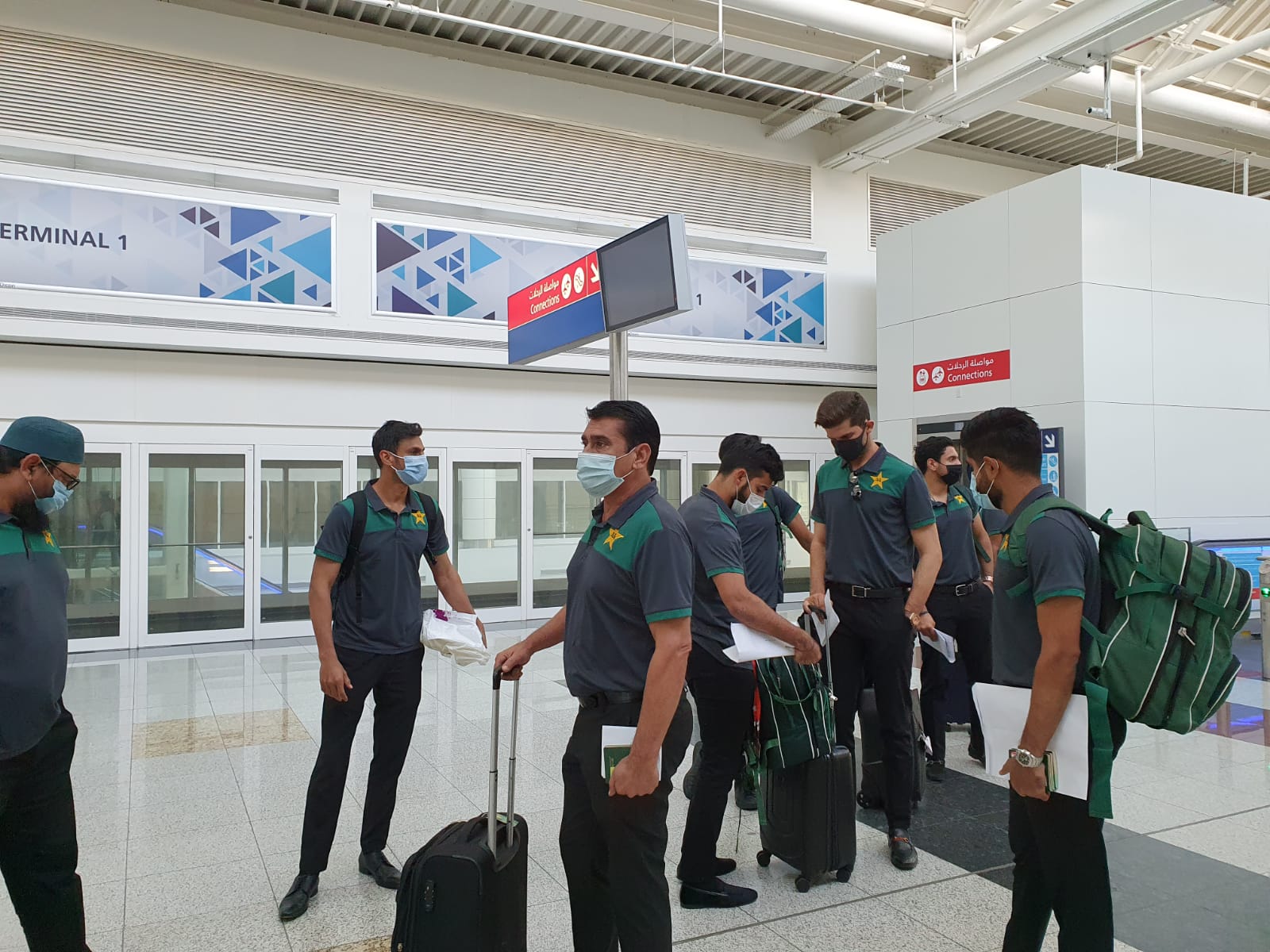 Pakistan cricket team arrives in Dubai for T20 World Cup in Dubai on October 15, 2021. (PCB)