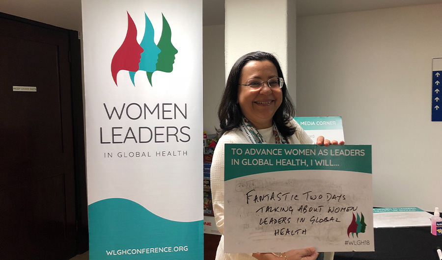 Pakistani physician Dr. Anita Zaidi pictured during an event on women leaders in global health in London on November 12, 2018. (Dr. Anita Zaidi twitter)