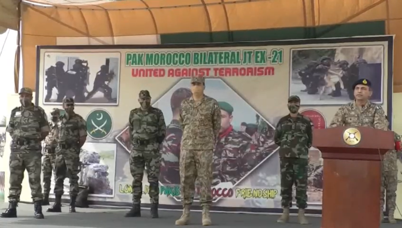 The Pakistan-Morocco Bilateral Joint Exercise 2021 held at the National Counter Terrorism Center in the northwestern Pakistani town of Pabbi concluded on Oct. 23, 2021. (Screengrab from ISPR video)