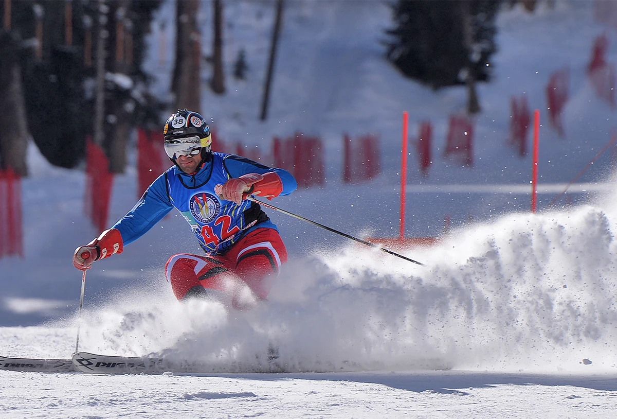 Azerbaijan skier takes part in the CAS Karakoram International Alpine Ski Cup, at the Pakistan Air Force-owned and operated Naltar Ski Resort, some 25km north of Gilgit, Pakistan, on January 29, 2019. (AFP/File)