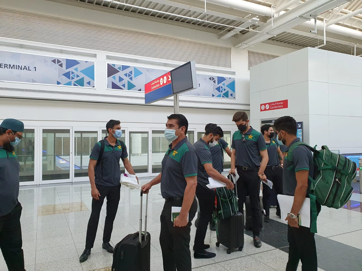 Pakistan cricket team arrives in Dubai for T20 World Cup in Dubai on October 15, 2021. (PCB)