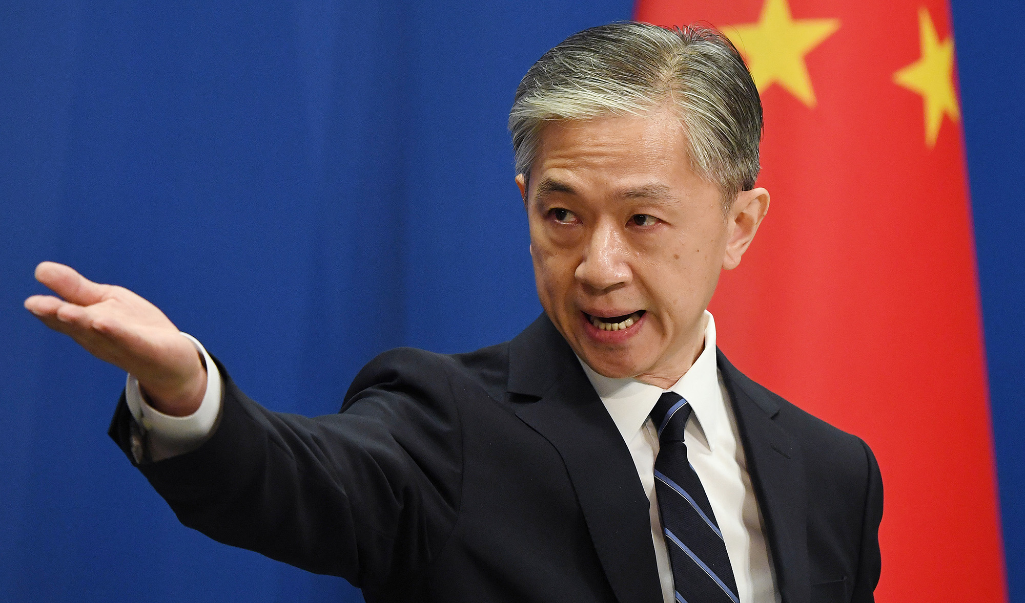Chinese Foreign Ministry spokesman Wang Wenbin takes a question during the daily Foreign Ministry briefing in Beijing on July 24, 2020. (AFP/File)