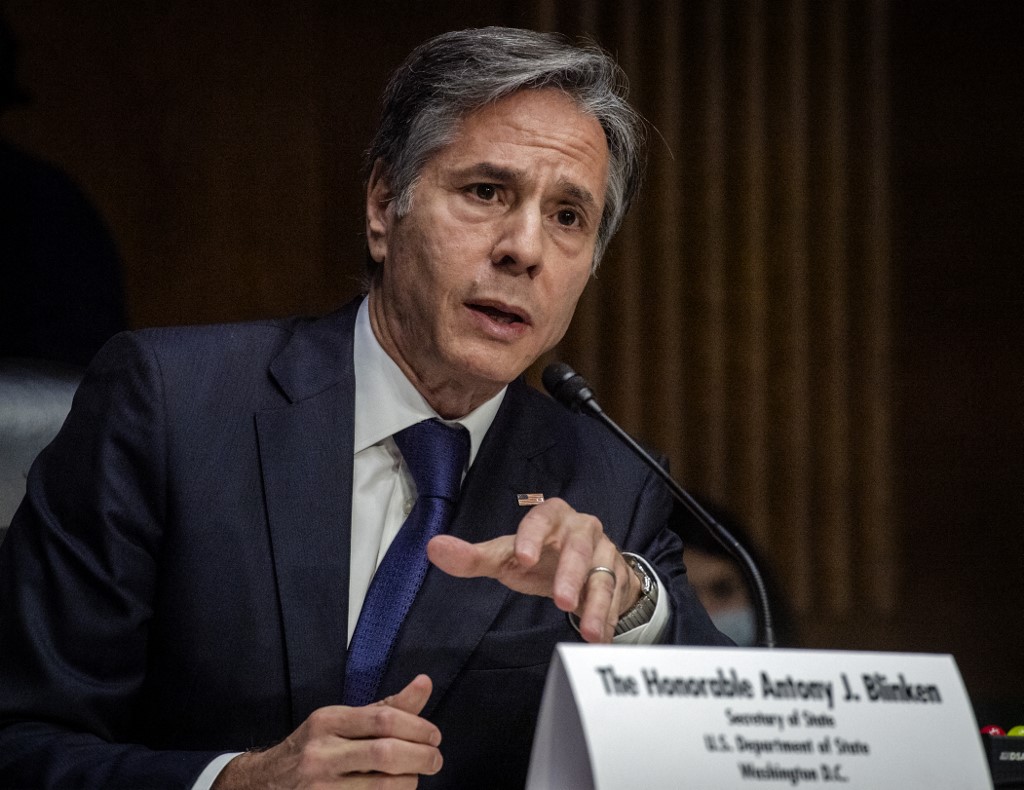 US Secretary of State Antony Blinken testifies during a Senate Foreign Relations Committee hearing on Capitol Hill, on September 14, 2021 in Washington, DC. (AFP/File)
