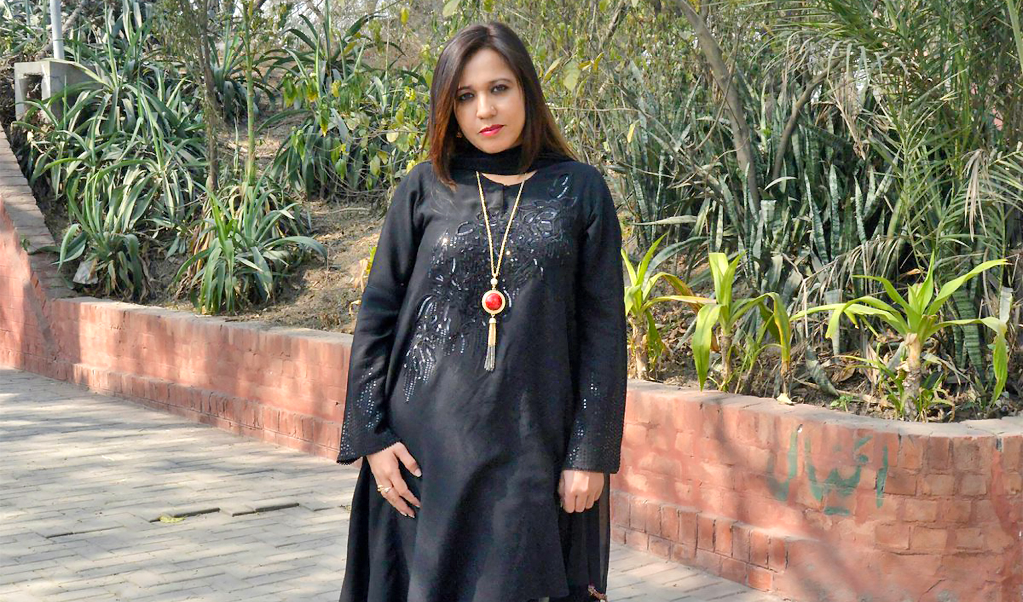 The picture taken on February 10, 2018 shows Pakistani journalist Ambreen Fatima. (Photo courtesy: @AmbreenFatimaAA/Twitter)
