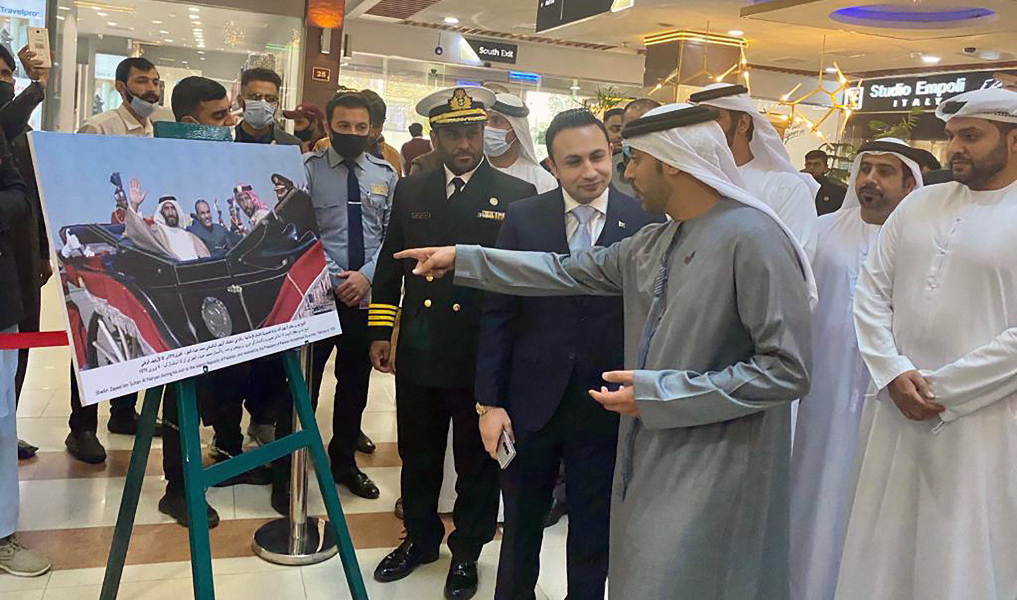 Photograph of a photo exhibition to mark 50 years of diplomatic relations between Pakistan and the UAE in Islamabad on November 30, 2021. (AN Photo)
