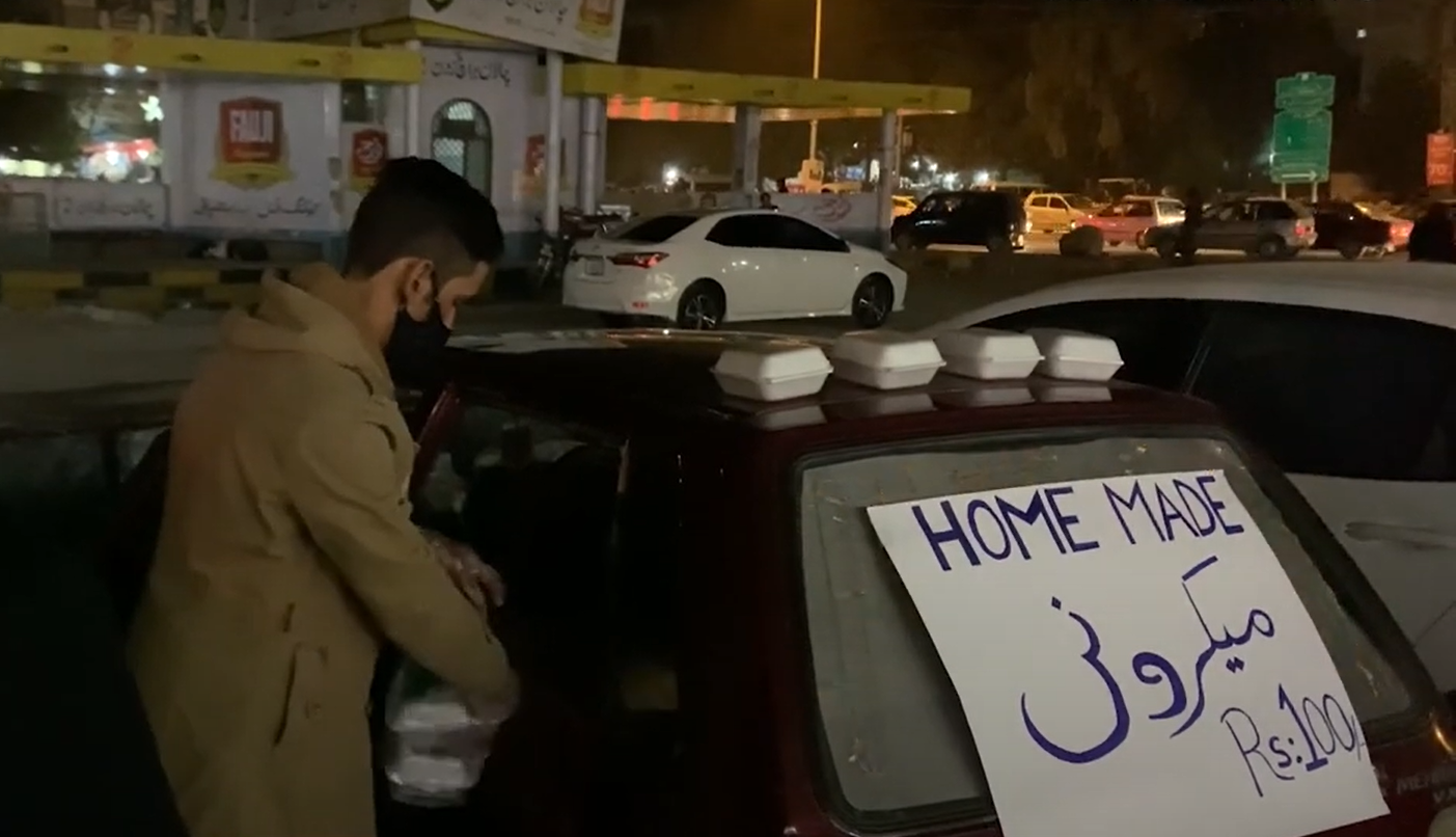 Zaheer Jan had been selling homemade macaroni out of his maroon Suzuki Mehran in Islamabad’s G-9 market on December 2, 2021. (AN Photo)