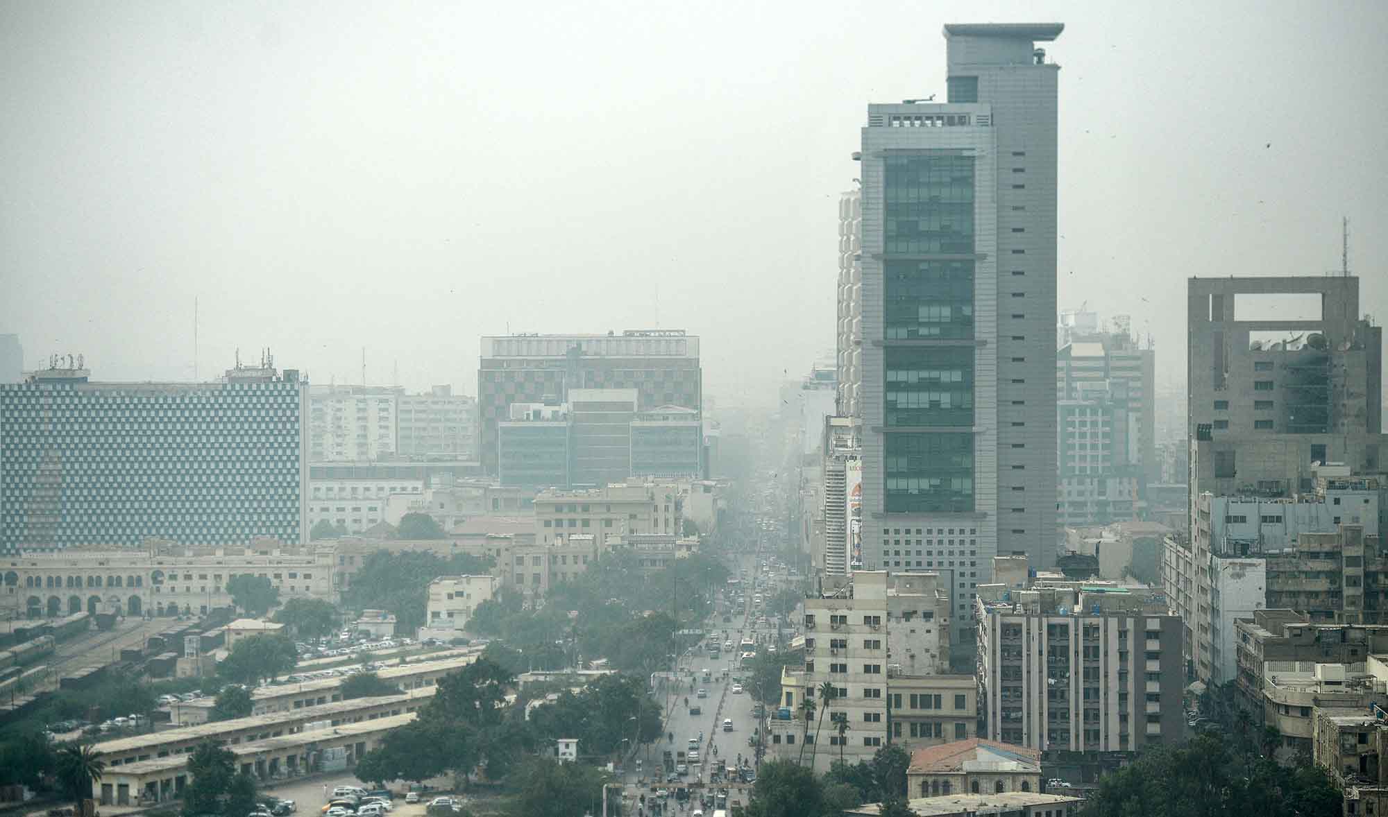 A general view of Pakistan's port city of Karachi under heavy smog conditions on November 14, 2019. (AFP/File)