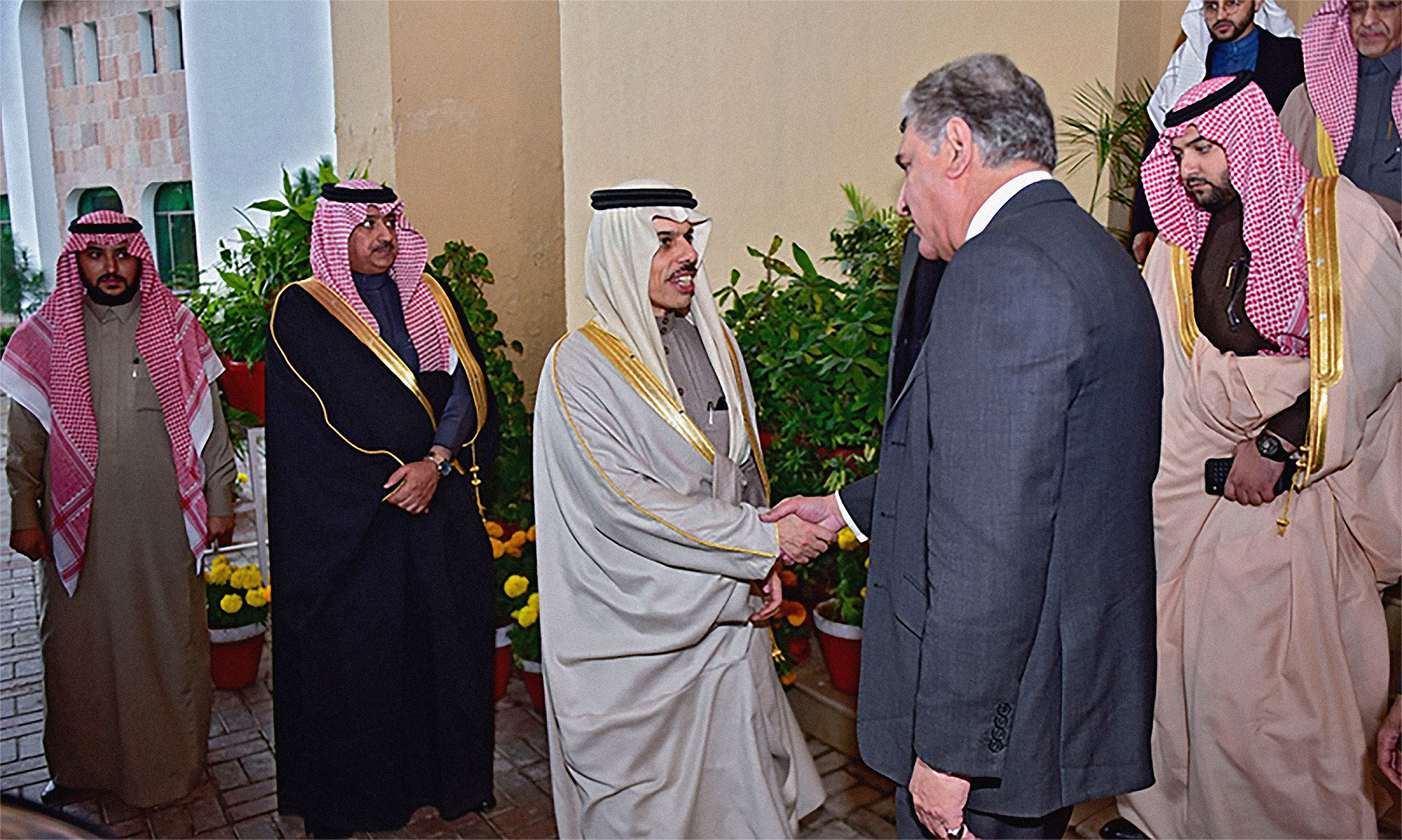 Pakistani foreign minister Shah Mehmood Qureshi receives Saudi Arabian Foreign Minister Prince Faisal bin Farhan Al-Saud at the Foreign Office in Islamabad on December 26, 2019. (Photo courtesy: Pakistan Foreign Office/File)