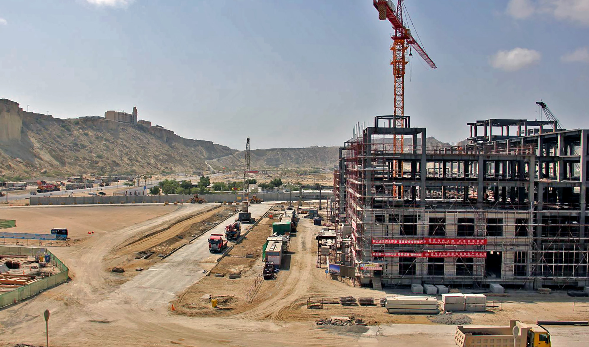 Construction work taking place in Pakistan's port of Gwadar on October 4, 2017. (AP/File)
