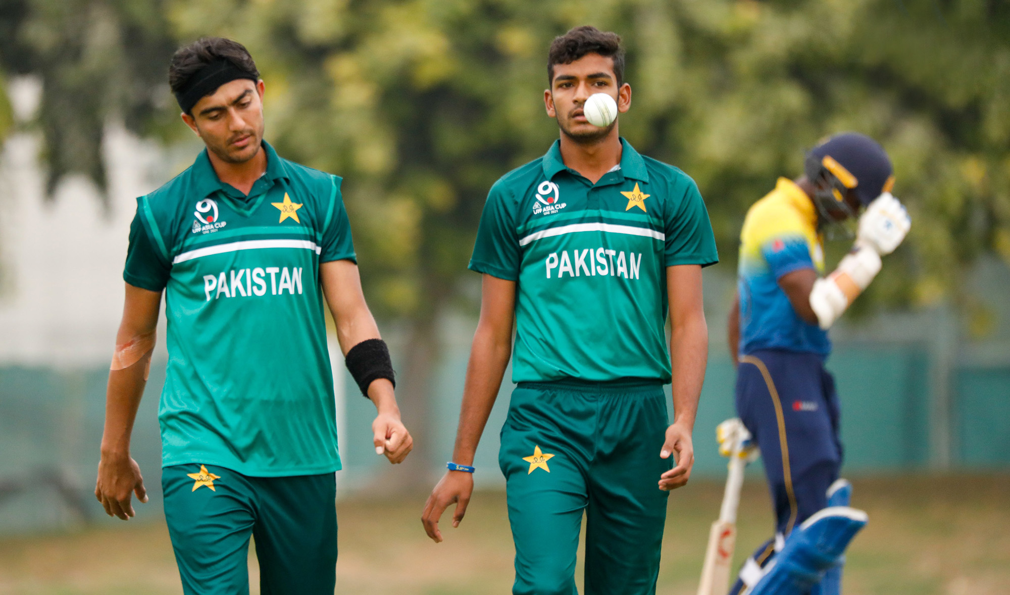 Pakistan's U-19 cricket team players seen during their Under-19 Asia Cup semi-final match against Sri Lanka in Dubai, UAE, on December 30, 2021. (Photo courtesy: Pakistan Cricket Board)